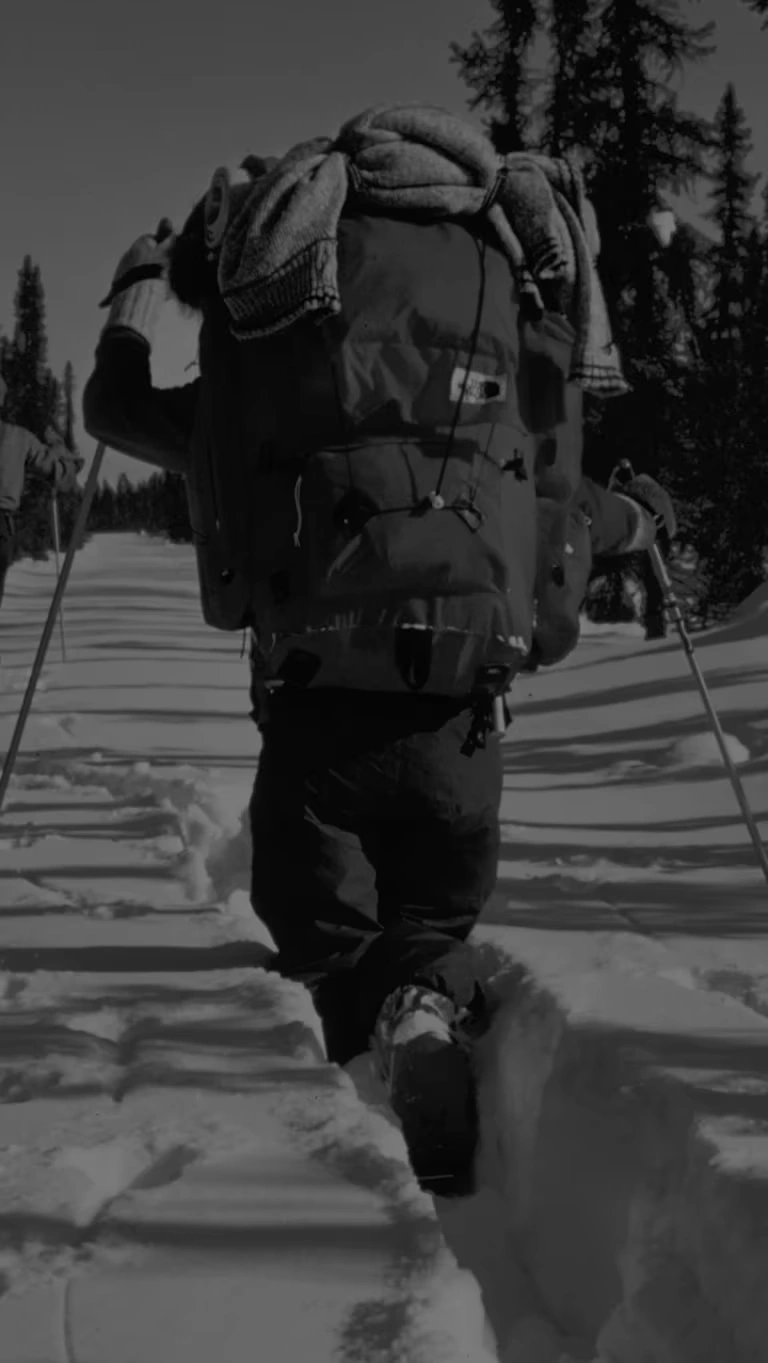 Rock climber and The North Face founder, Doug Tompkins, on the phone.